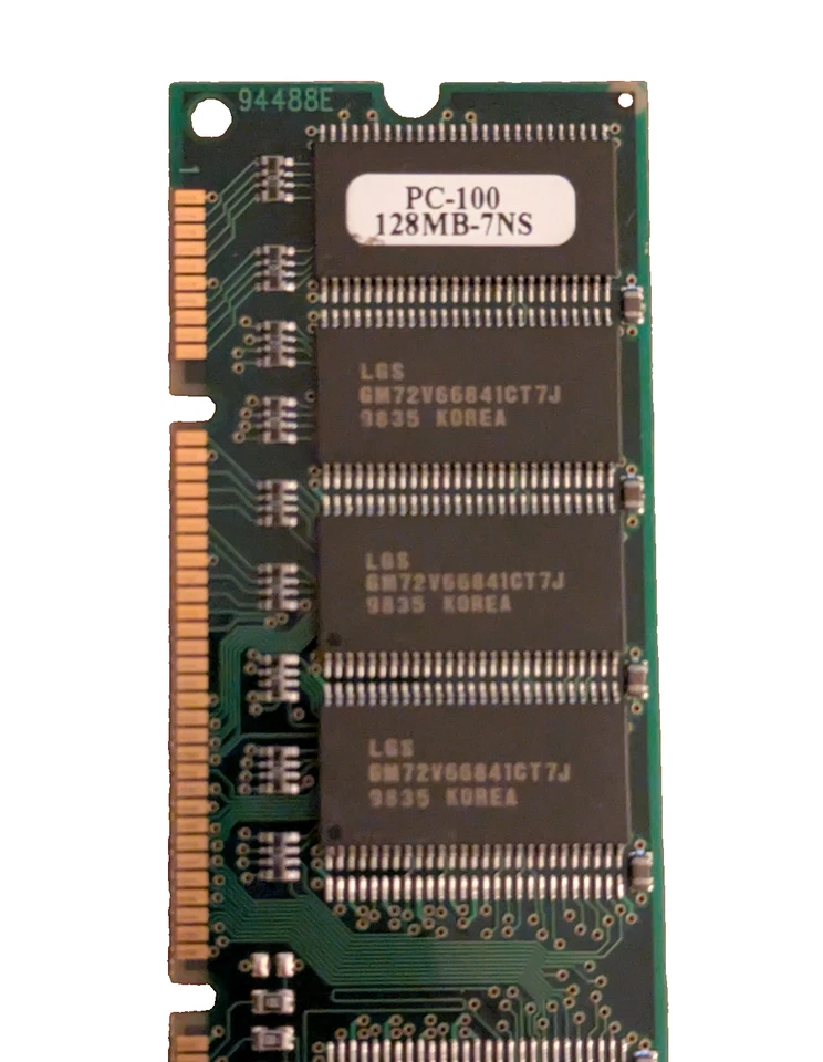 Lot of 3 Vintage 128MB SDRAM / PC100 Desktop Memory Sticks – Mixed Brands - Image 2 of 4