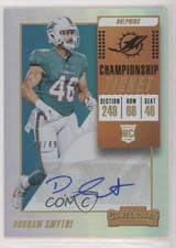 2018 Panini Contenders Championship Ticket /49 Durham Smythe #216 Rookie Auto RC