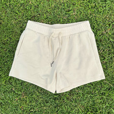 Member's Mark Luxe Short Women's Beige Sweat Shorts M Elastic Drawstring Pockets