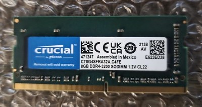 Used Crucial 8GB DDR4 3200 SODIMM RAM Module For Laptop