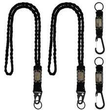 2 Pack Heavy Duty Paracord Lanyard Keychain Necklace Whistles Braided Strap