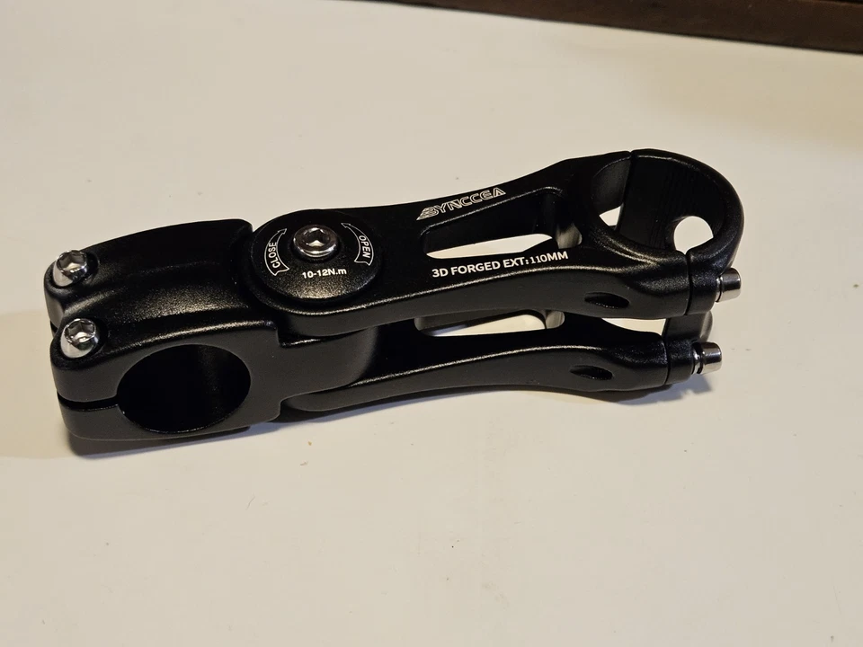 Haste de bicicleta Bynccea 31,8 mm 70 graus ajustável MTB 110mm alumínio preto - Imagem 3 de 4