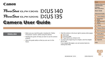 Canon IXUS 140 135 Digital Camera User Instruction Manual