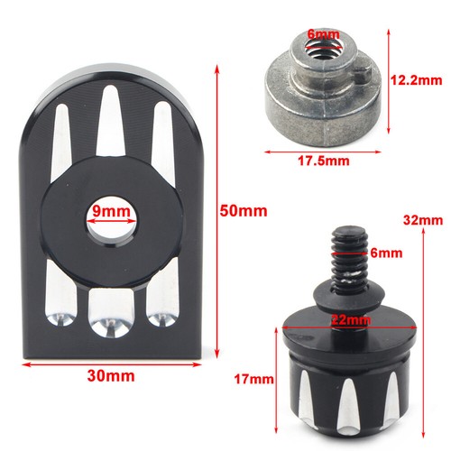 Rear Fender Seat Bolt Screw Nut Tab Cover Black For Harley XL Dyna Softail 1996+ - Bild 2 von 11
