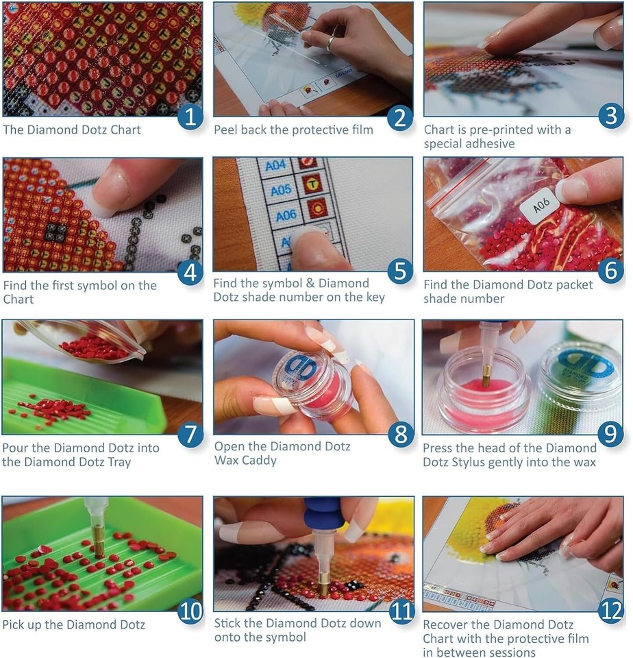 DIAMOND DOTZ Sweet Racoons, Partial Drill, Round Dotz, Diamond