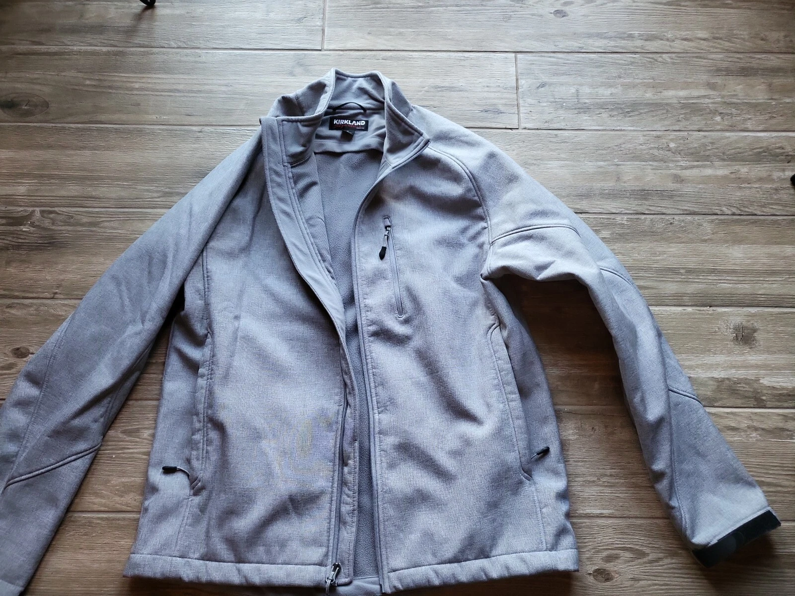 Mens Size L Bnwot Grey Fleece Lined Waterproof Jacket