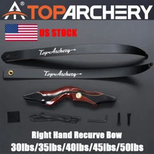 60" Archery Laminated Takedown Recurve Bow Set 30-50lbs Hunting Target Shooting
