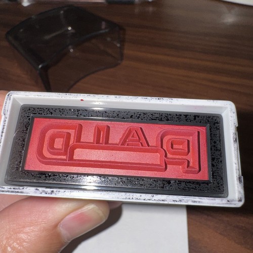 Staples Paid Rubber Stamp - Red Ink PAID - Picture 2 of 2