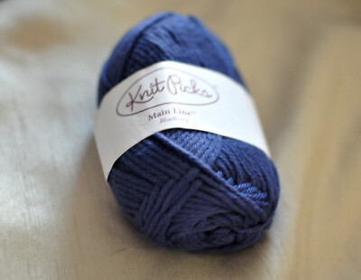 KNIT PICKS MAINLINE 75% PIMA COTTON 25% MERINO - BLUEBERRY (CHOOSE QUANTITY)