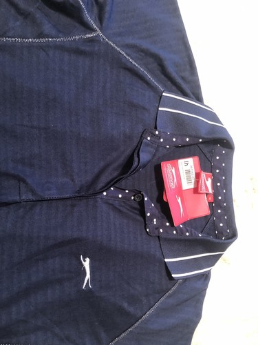 NEW Slazenger Ladies Sports Top. 16. Navy with White/silver trim. Silky Feel. - Picture 6 of 6