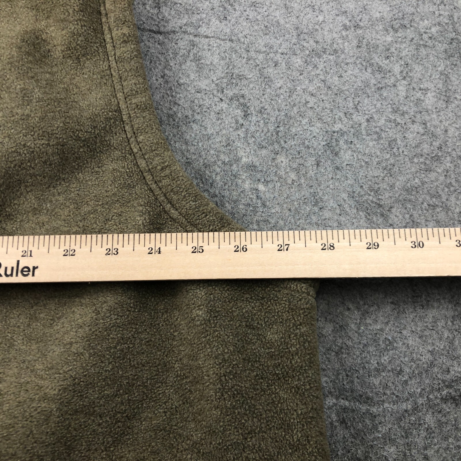 Orvis Vest Men 2XL Olive Green Fleece Full Zip Pockets Hiking Outdoors