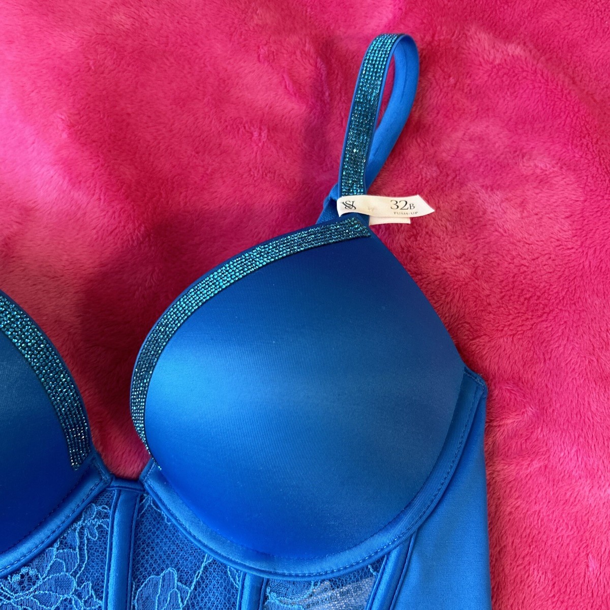 Haut De Bikini Bandeau Push-up Victoria's Secret - Bleu, Taille 32B - Neuf Sans étiquettes