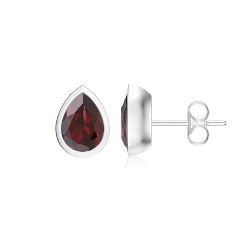 Pear Cut Natural Gemstone Stud Earring For Women Gift | Bezel Set in 14k Gold - Picture 70 of 121