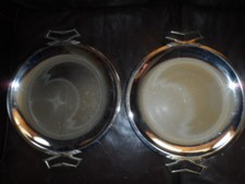 VINTAGE -LOT OF 2 - KROMEX SERVING TRAYS  - MADE IN U S A- APPROX. 13 3/8"