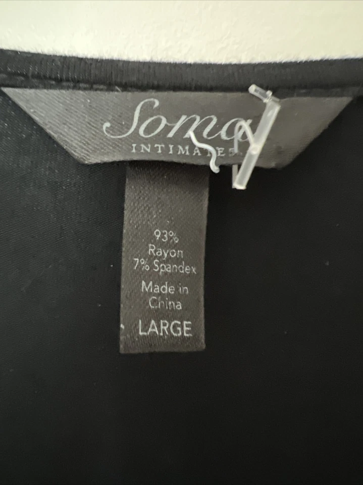 Camisola Soma Intimates preta jersey envoltório frontal grande L longa slv cintura império - Imagem 3 de 4