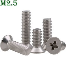 M2.5 - 0.45 Stainless Steel Phillips Flat Head Countersunk Machine Screws Bolts