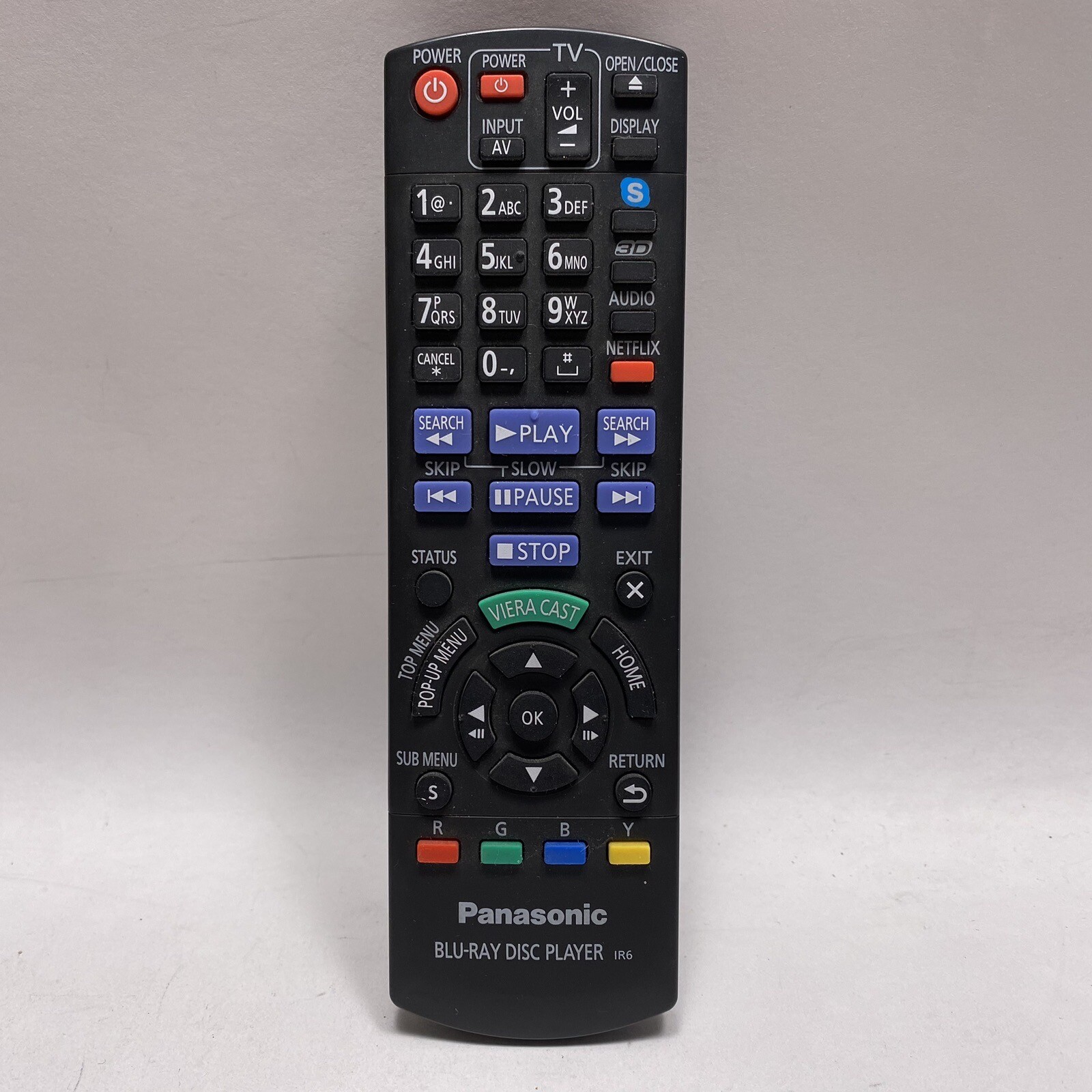 Genuine Panasonic N2QAYB000574 Blu-Ray Player Remote Control IR6