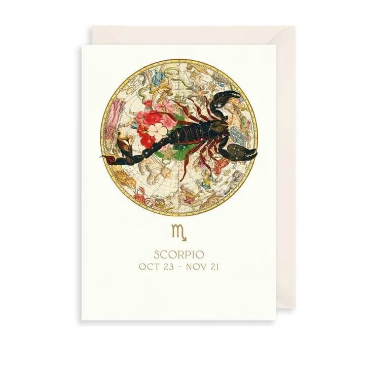 Scorpio Birthday Card Zodiac Star Sign Horoscope - Illustrated Greeting Card