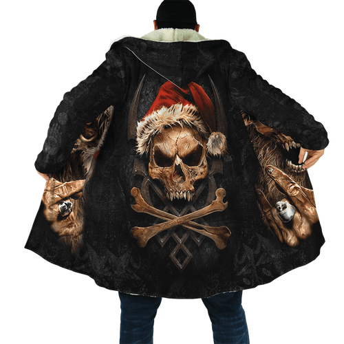 Santa Claus skull hoodie Halloween 