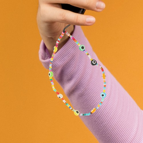 Devil's Chain Phone Lanyard Wrist Strap Colorful Beaded Charm - Zdjęcie 11 z 12