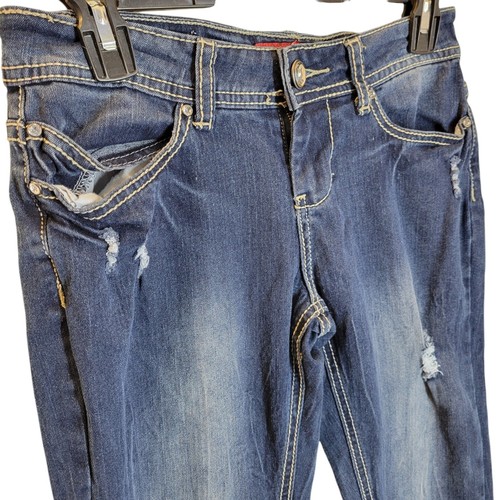 Red Rivet Womens Size 5 Blue Solid Capri Jeans - Picture 4 of 10