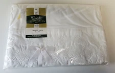 1966 Wamsutta Lustercale Crowning Touch Sheet 72" x 108" - White - unhemmed