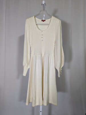 Staud Ivory Cableknit Dress Puff Sleeve Medium | eBay