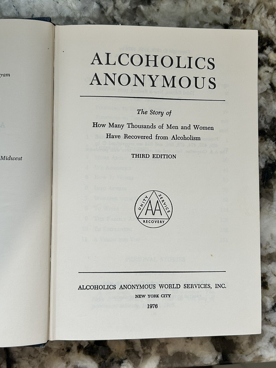 ALCOHOLICS ANONYMOUS 第三版 Alcoholics Anonymous 1976 3RD EDITION PRINTING BIG BOOK RARE