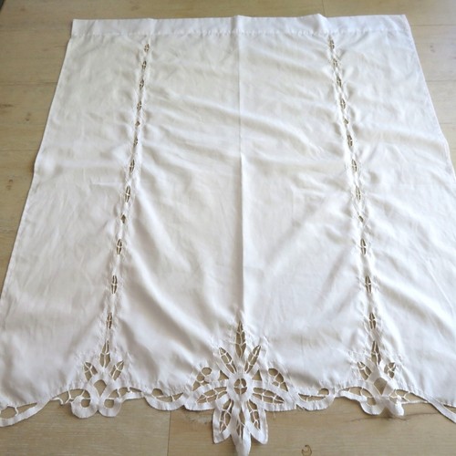 Mainstays Sheer White Tiers-Battenberg Curtain Panel 30" W x 36" L One Panel - Picture 4 of 9