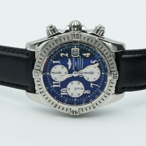 Breitling Chronomat Evolution A13356 Lunetta Blu Ottimo Stato Documenti - Foto 8 di 11