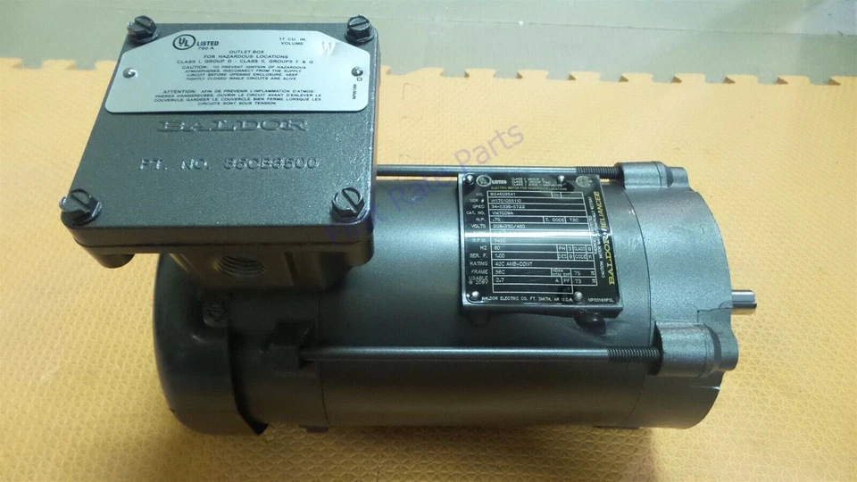 Baldor VM7009A Motor .75HP, 3450RPM, 3PH, 3/4 HP 56C Explosion Proof XPFC X3413M - Image 2 of 4