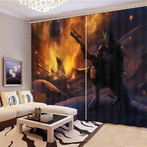 Heroes In Great  Fire 3D Blockout Photo Print Curtain Fabric Curtains Window - Foto 1 di 10