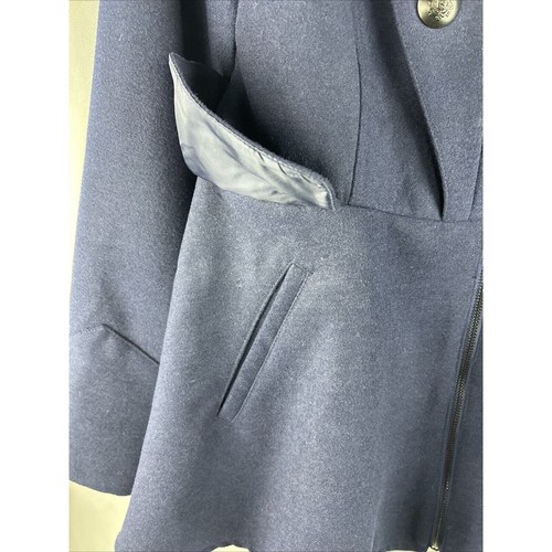 Celebrity Pink Double Breasted Military peacoat jacket coat Navy Blue Size Large - Picture 6 of 11