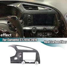 Real Carbon Fiber Center Dashboard AC Air Vent Cover Trim For Corvette C7 14-19