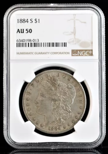 1884-S Morgan Silver Dollar NGC AU50