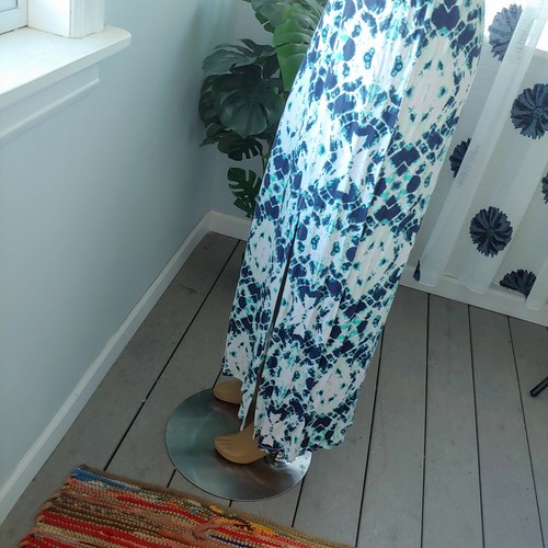 Charlotte Russe Jersey Stretch Blue Tie Dye Maxi Sundress Summer Dress Medium - Picture 9 of 12