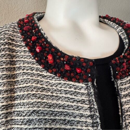 Chico’s Blazer Jacke vorne offen Perlenkragen glitzernd 3 XL 16 - Bild 3 von 10