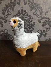 Adventure Planet Sequinimal Llama Plush Stuffed Animal White & Silver Sequin