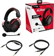 HyperX Cloud Alpha Wired Gaming Headphones (PC/PS5/PS4) - RED *NEW DMG BOX*