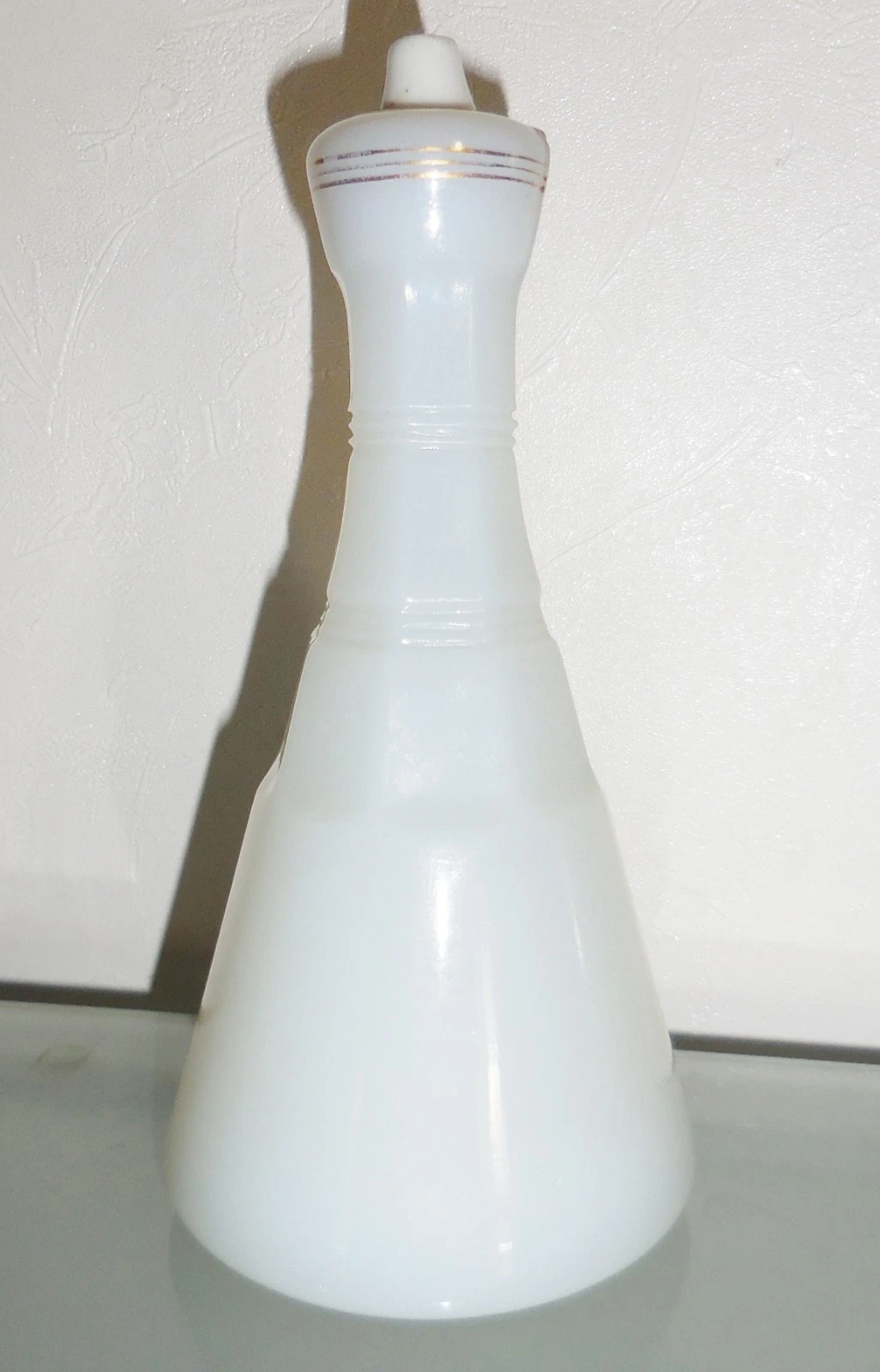 VINTAGE ART DECO DEPRESSION CRUET GLASS OIL DISPENSER E.W. IN DESIGN GLASS