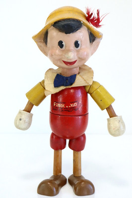 1939 Vintage Disney Wood-Jointed Composition Pinocchio Doll by Ideal Toy Co
