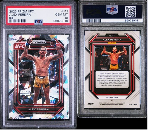 2023 Panini Prizm PSA 10 UFC Alex Pereira #111 Ice Prizm RC
