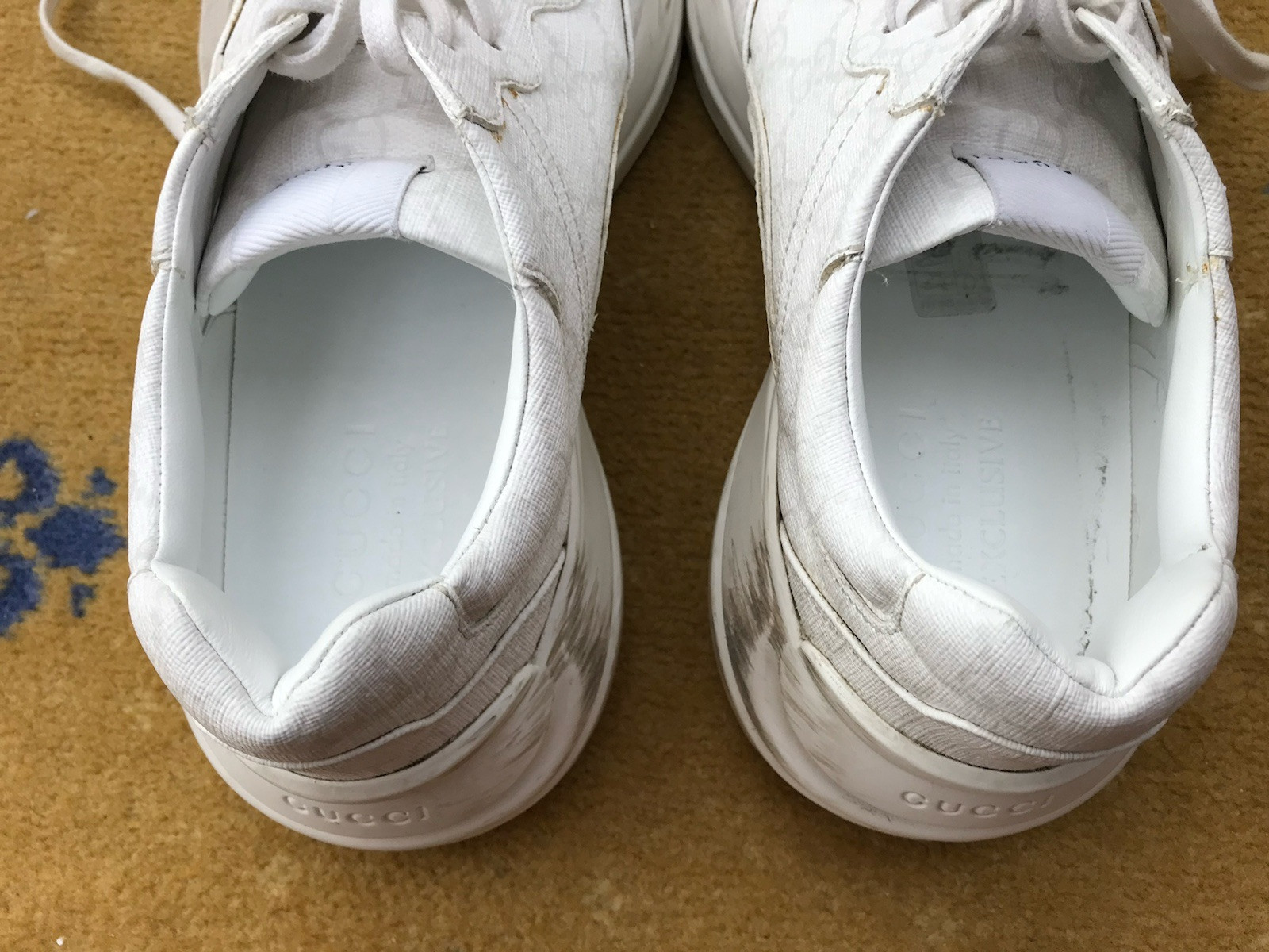 Gucci Trainers Sneaker Shoes Rhyton Monogram Canvas White Mens US 9 UK 8.5 42.5 thumbnail 14