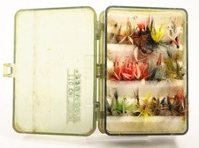 Vintage Snowbee Double Sided Fly Lure Box Case Model N0. 011 with Assorted Lures
