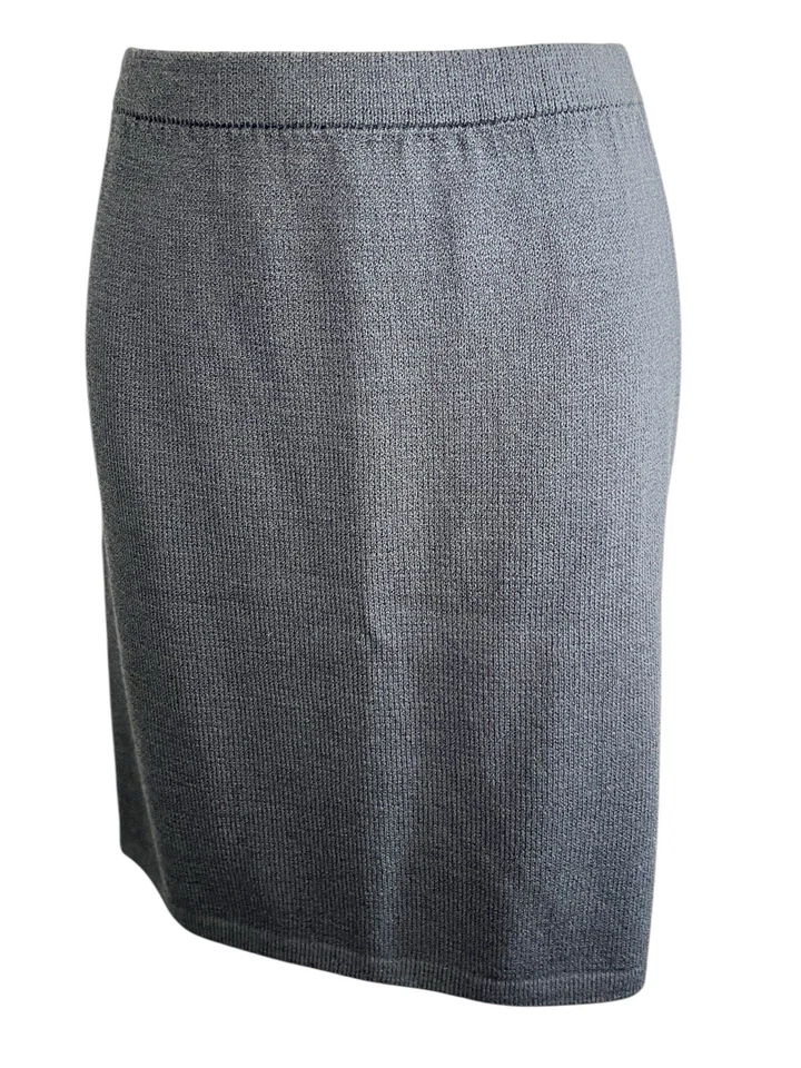 Falda recta tejida Santana gris St. John hasta la rodilla talla 10 Foto 4 de 4