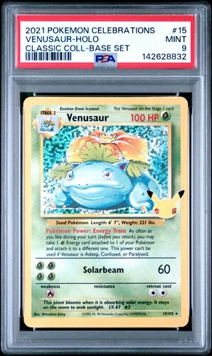 2021 POKEMON CELEBRATIONS CLASSIC COLLECTION #15 VENUSAUR-HOLO PSA 9