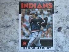 Indians Brook Jacoby Signed Autographed 1986 Topps Creased