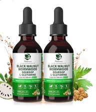 Lukaree Wormwood Black Walnut Clove Tincture Natural Gut Cleanse Detox 2oz each