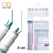 Sunstar Ninipie deco Pen  Marker 6 Color Set A Dual Tip Water-based JPN