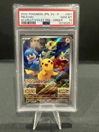 Pikachu 001/Sv-p Scarlet and Violet Preorder Promo Japanese Edition PSA 10